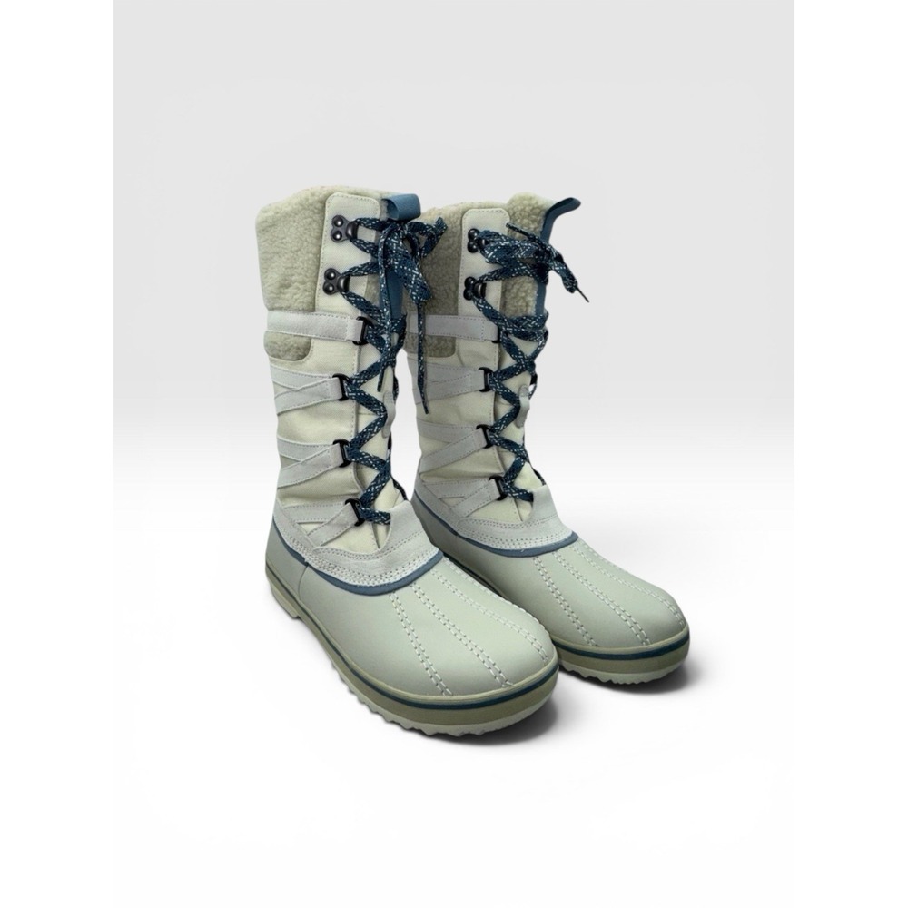 L.L.Bean Women's Rangeley Pac Boots Tall White Waterproof Insulated Sz 7 Medium